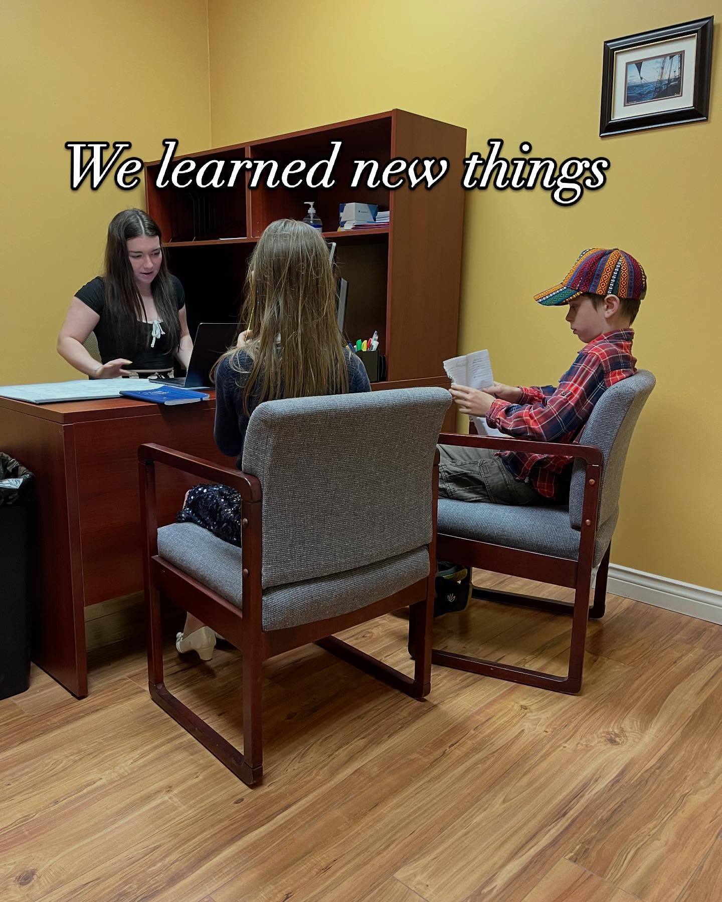 Kids at office learning